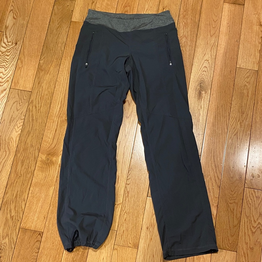 Black Athletic Pants with Gray Waistband